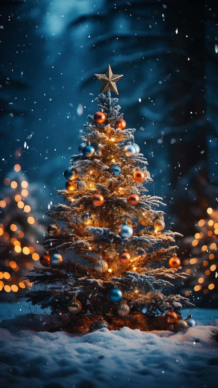 Christmas Tree iPhone Wallpaper 4k