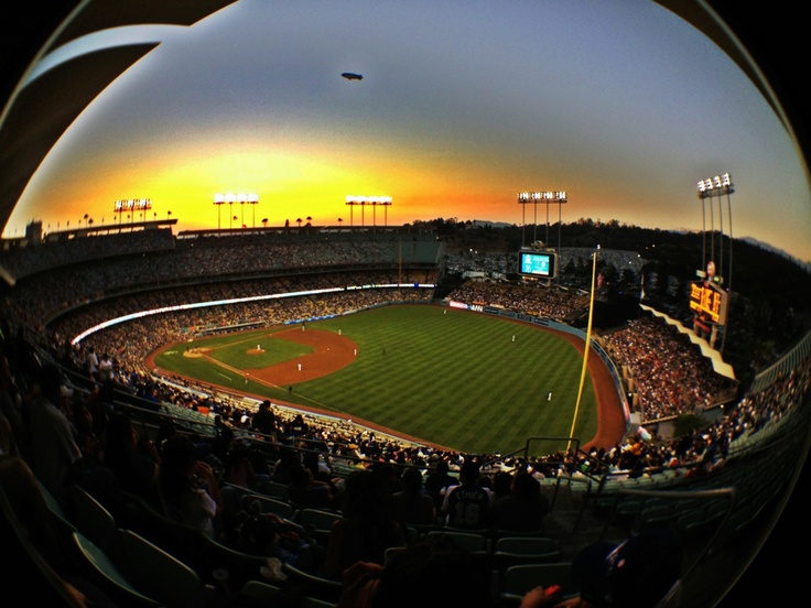 Fisheye Sunset Over Dodger Stadium Dodgers