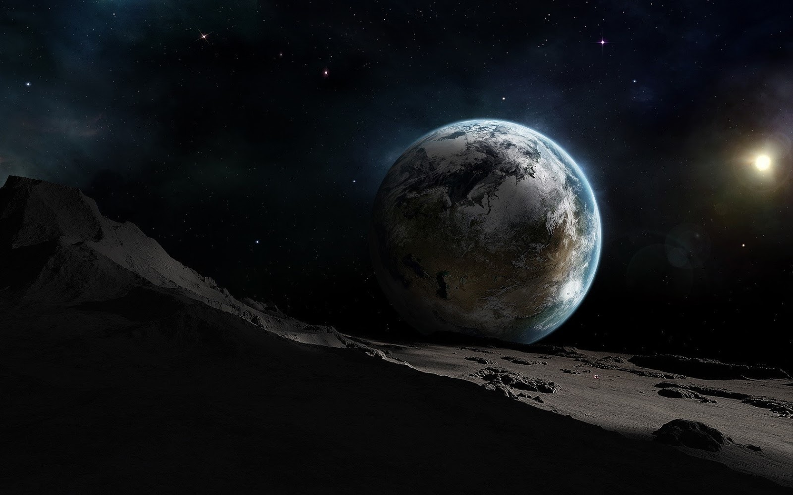 3d Moon And Earth Wallpaper