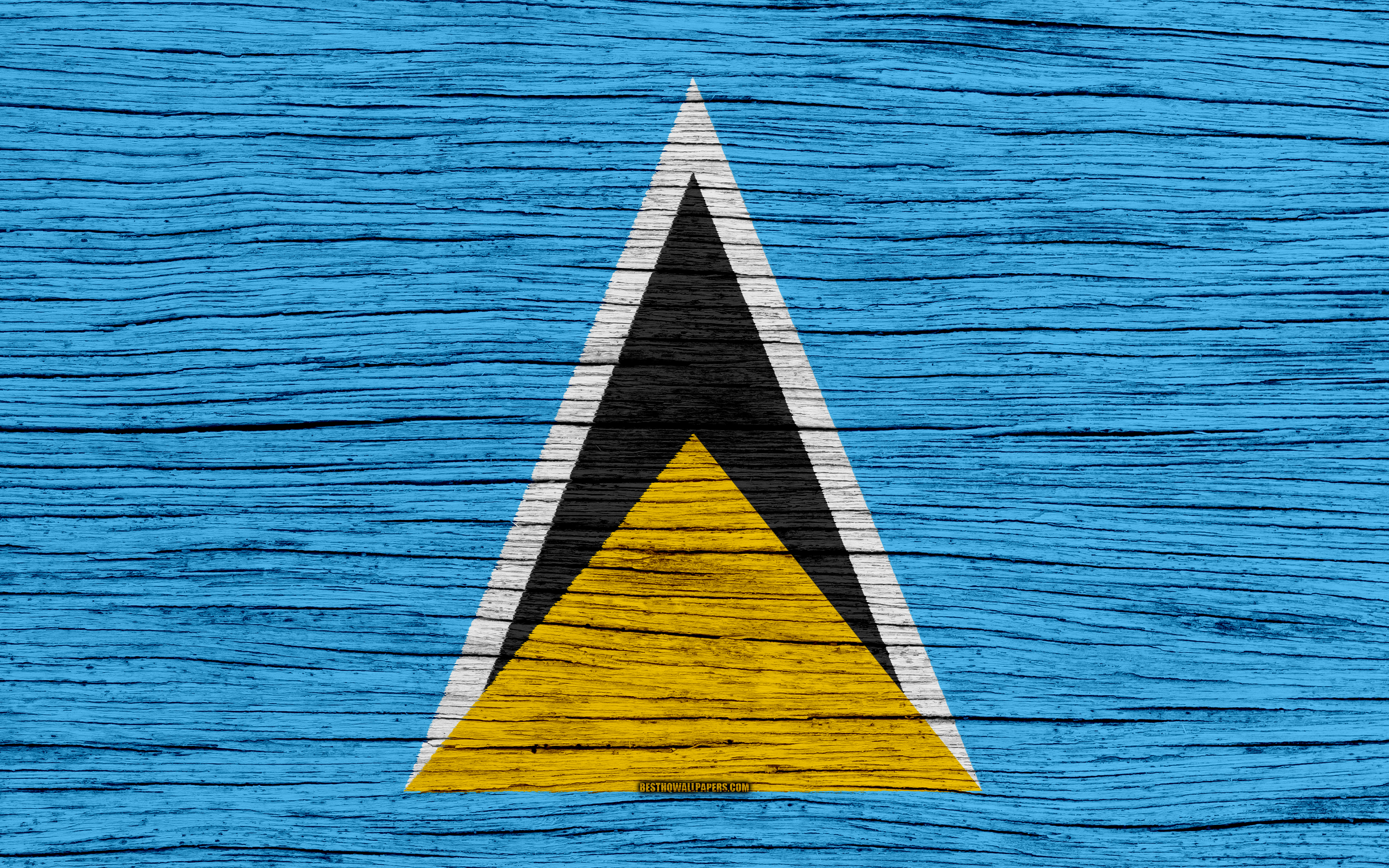 Wallpaper Flag Of Saint Lucia 4k North America Wooden