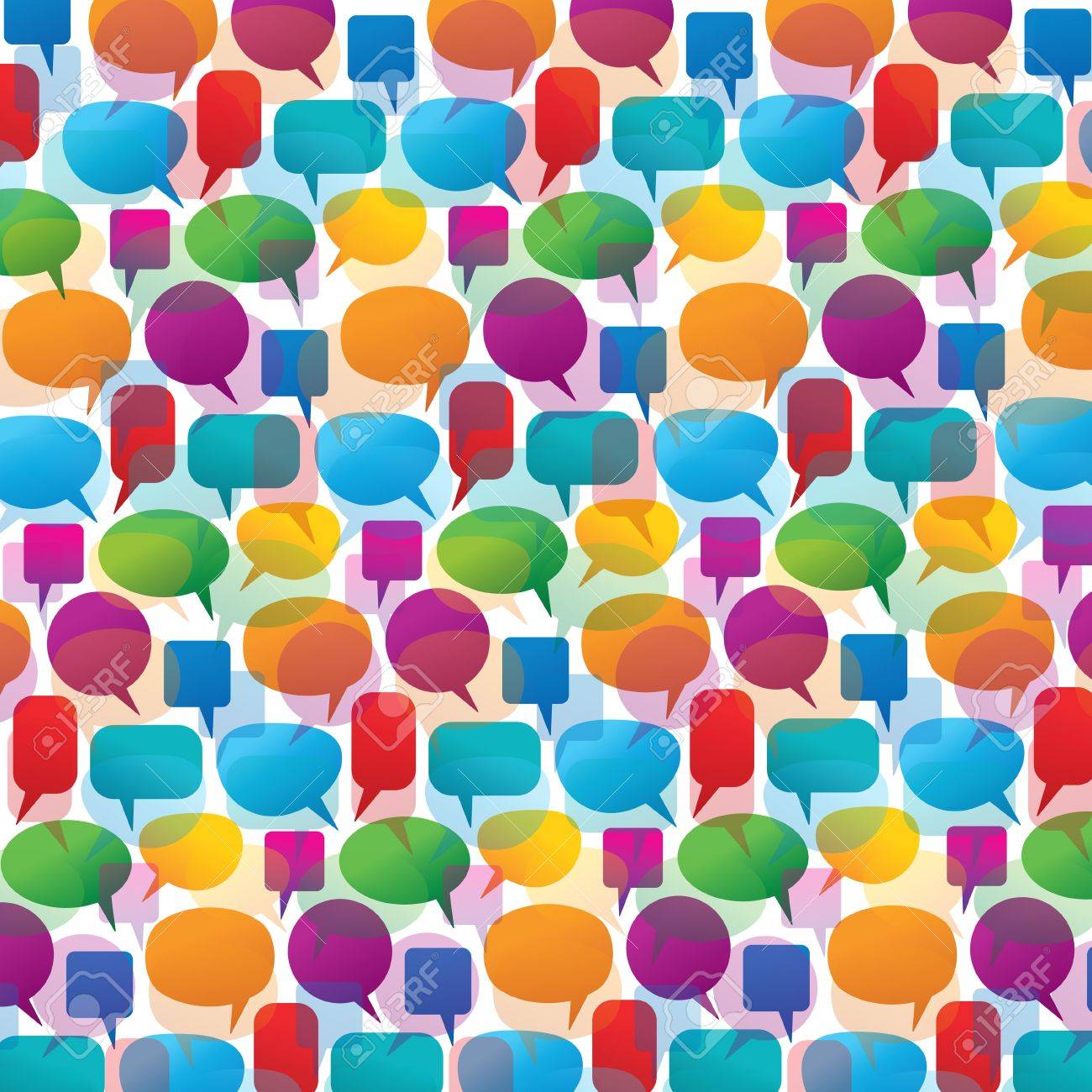Collection Of Colorful Speech And Thought Bubbles Background