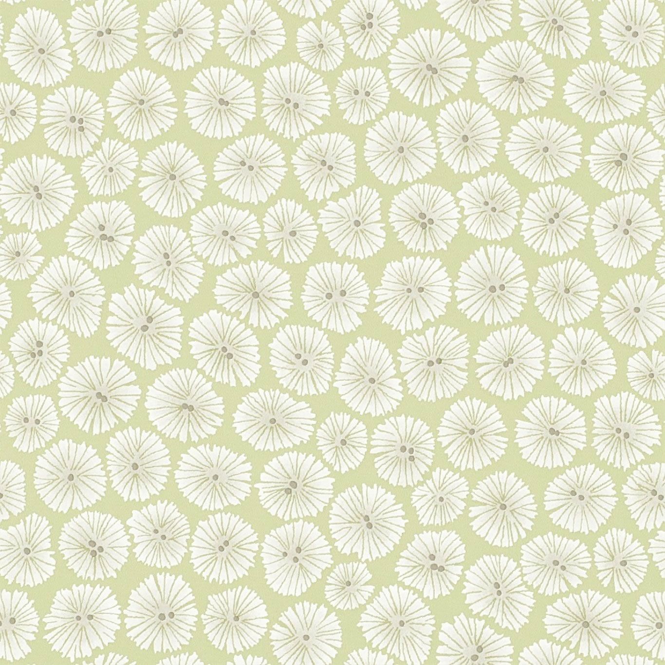Olive Green Wind Flowers Chika Sanderson Wallpaper