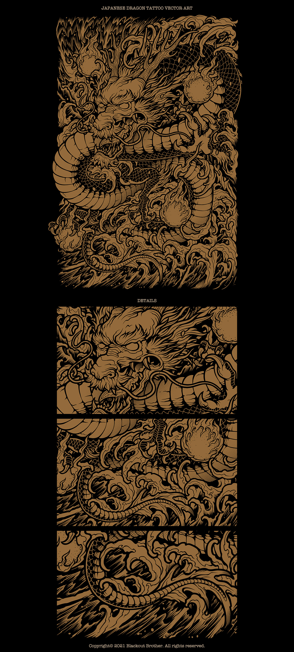 Japanese Dragon Tattoo Vector Art Wallpaper