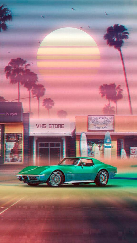 vaporwave retro vintage aesthetic car vhs 80s vaporscapes