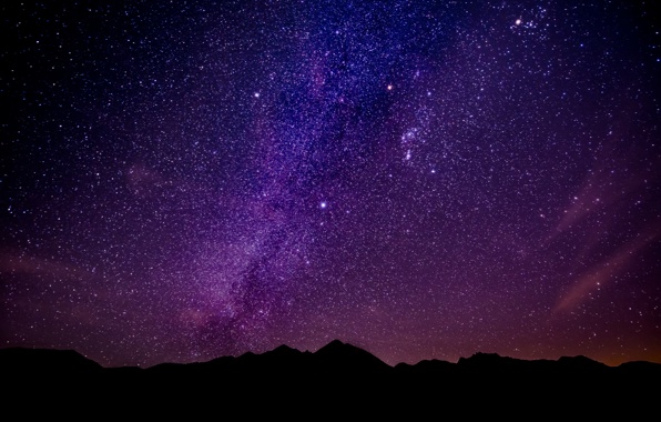 Wallpaper Stars Milky Way Night Mountains Landscapes