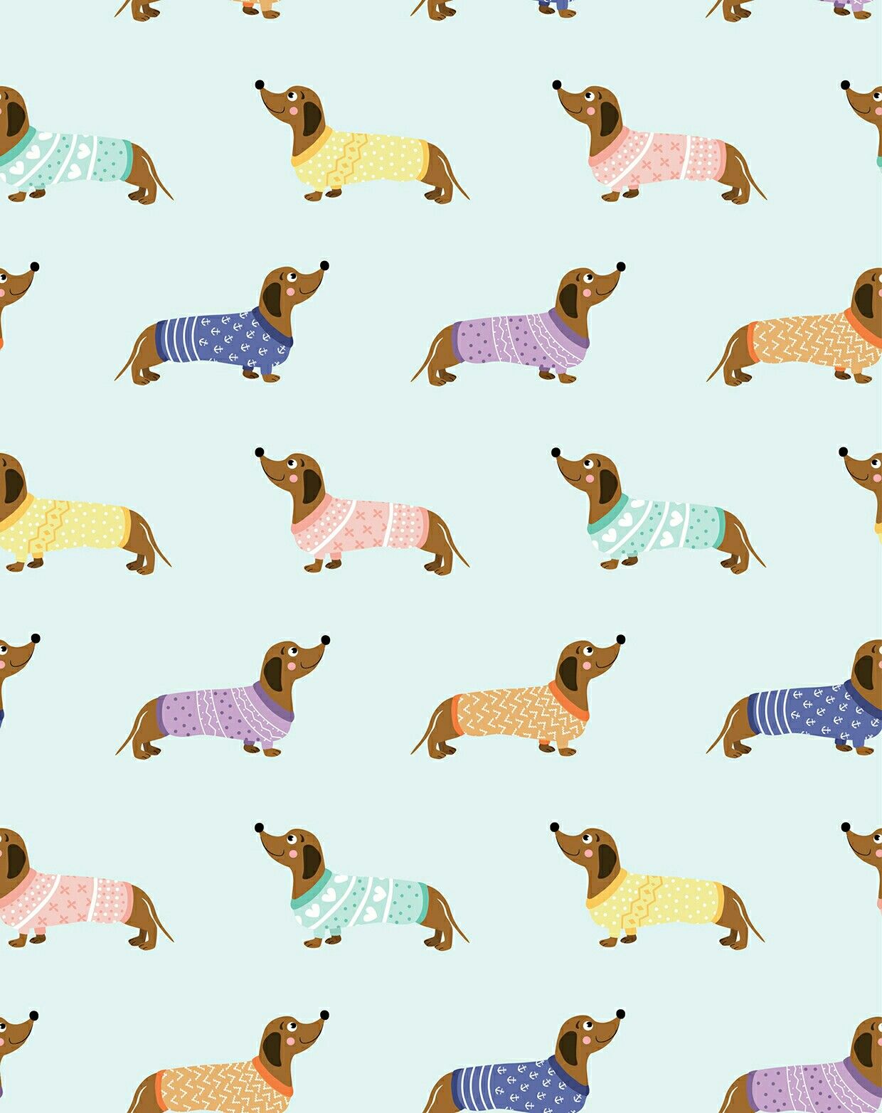 Dachshund Wallpaper Illustration Art