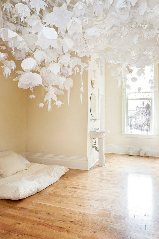 Hanging Paper Flower Installation Do It Yourself