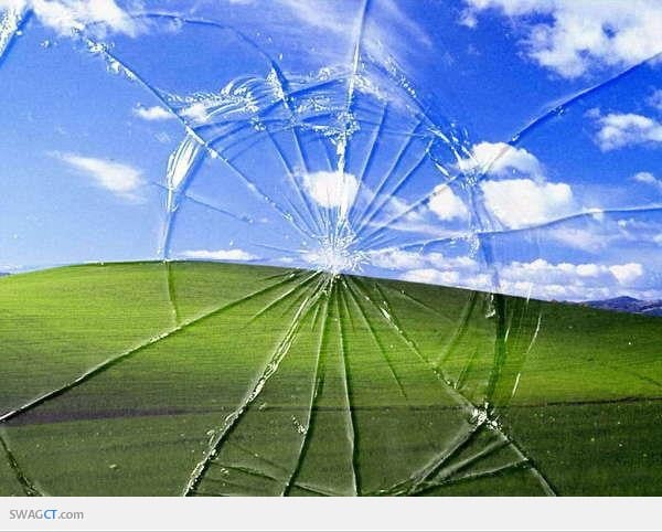 Windows XP cracked wallpaper prank