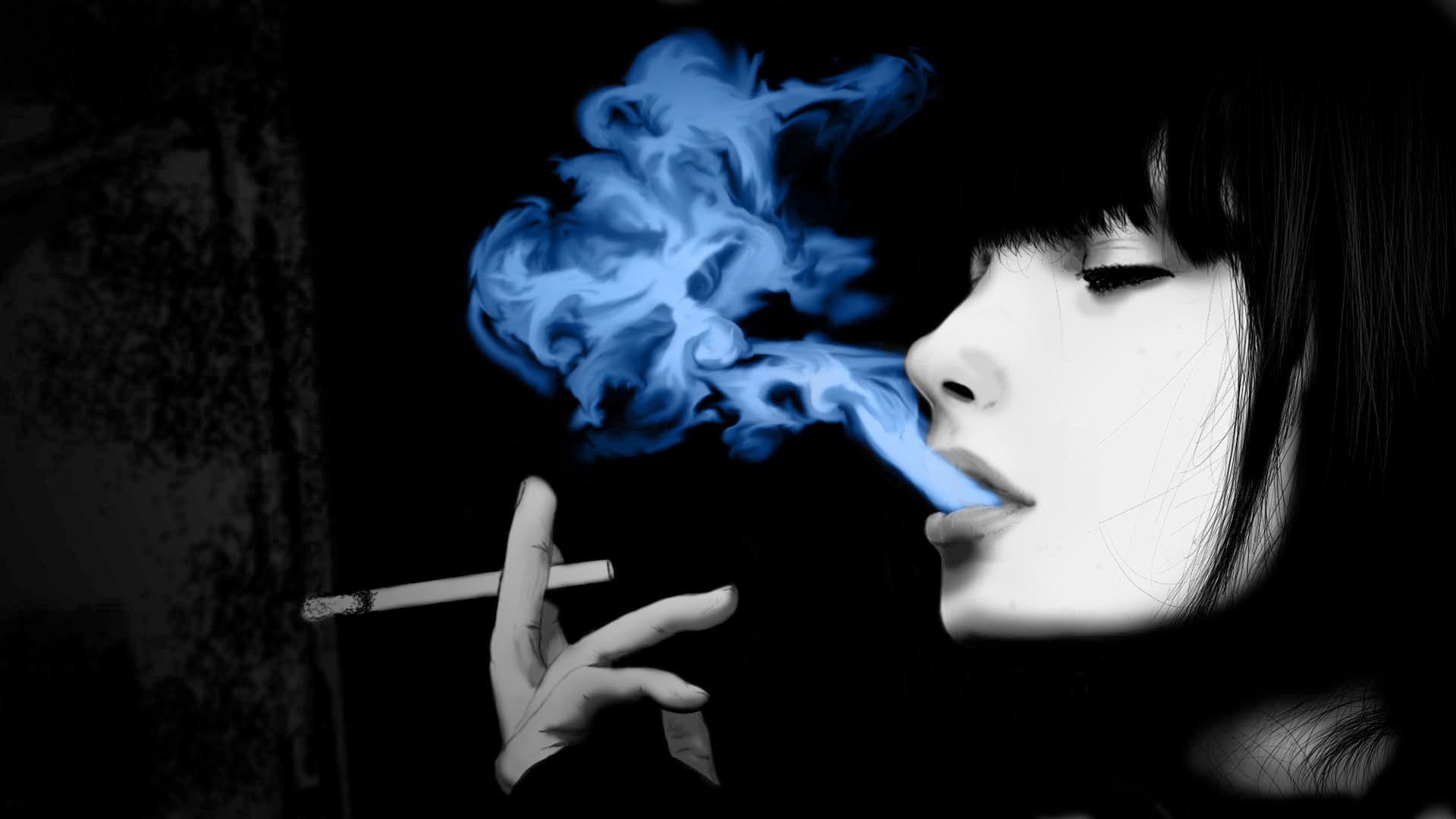 Girl Smoking HD Wallpaper Black Background