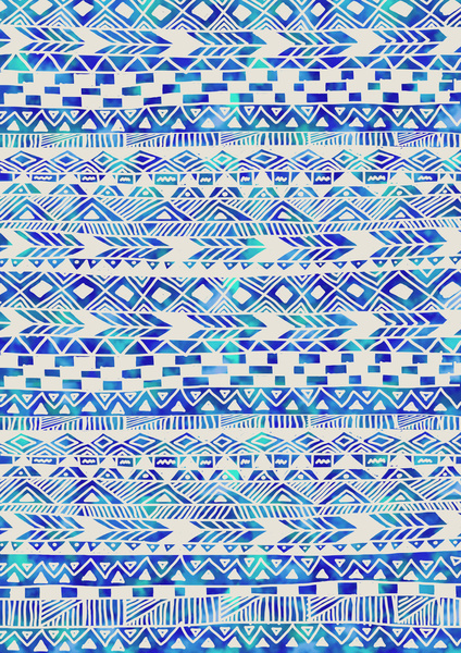 Blue Tribal Print Wallpaper Sky Art