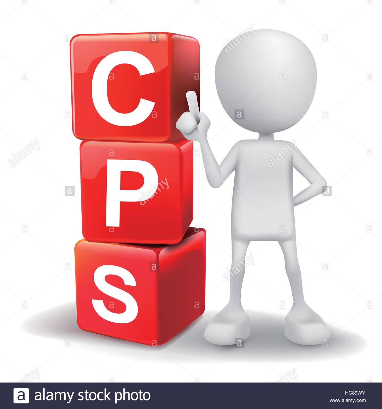 Vector 3d Human With Word Cps Cost Per Sale Cubes On White