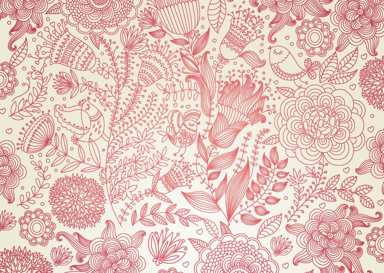 Antique Wallpaper Vintage Floral Design Vector Background Flower