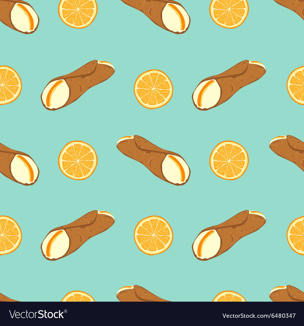 Perfect Seamless Pattern With Sicilian Cannoli Vector Image
