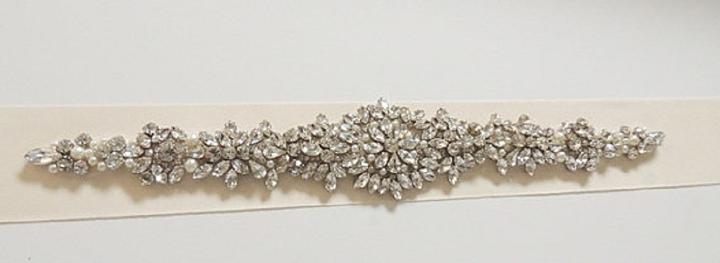 Wedding Dress With Crystal Sash Image Dressesphotos
