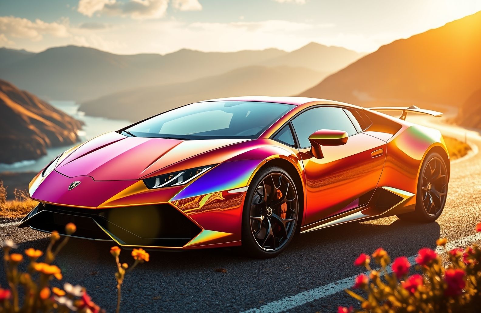 Rainbow Lamborghini Wallpaper