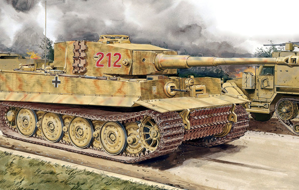 Tiger panzerkampfwagen vi german heavy tank drawing art wallpapers