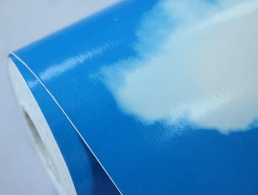  PVC Wallpaper White Clouds Blue Sky Prepasted Self adhesive Wallpaper