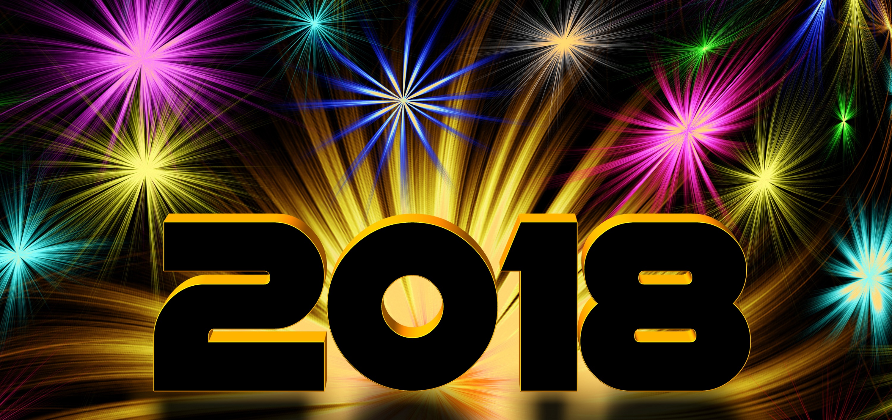 Colourful New Year Wallpaper Full HD Bakgrund And