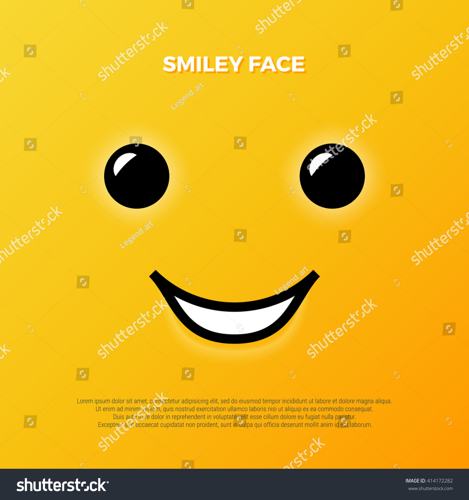 Smiley Face Yellow Smile Poster World Stock Vector Royalty