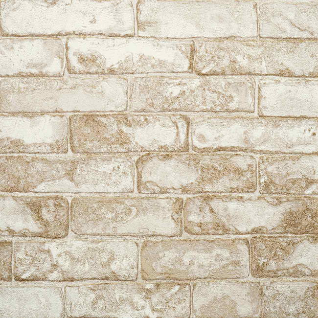 Cream Rn1030 Rustic Brick Wallpaper Country Primitive