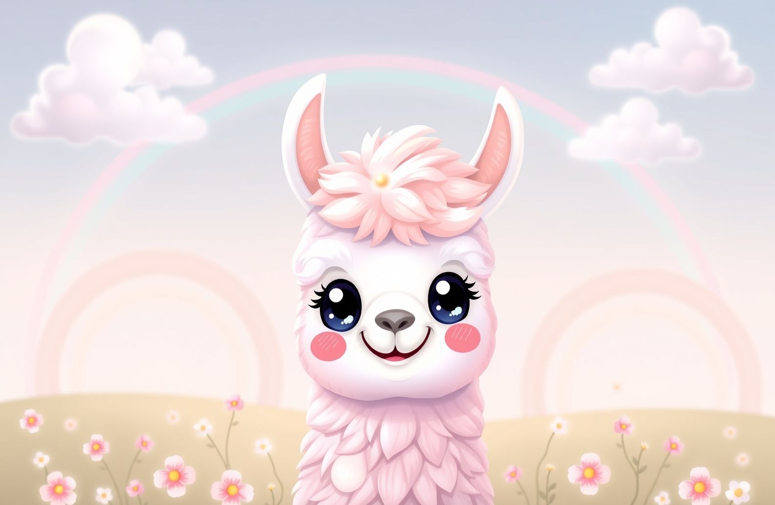 Kawaii Llama Wallpaper