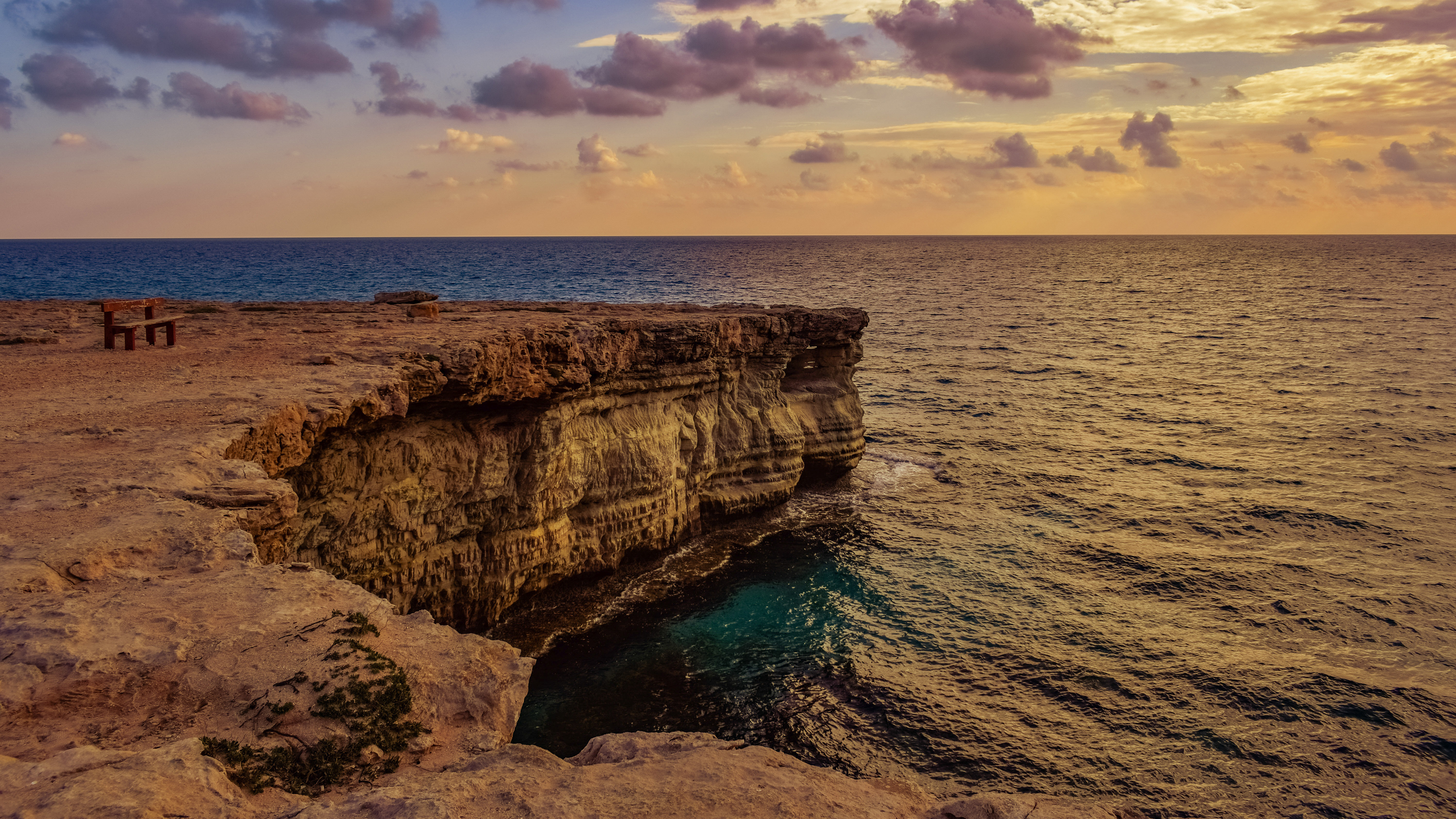 Cyprus Sea Cliffs Desktop Background