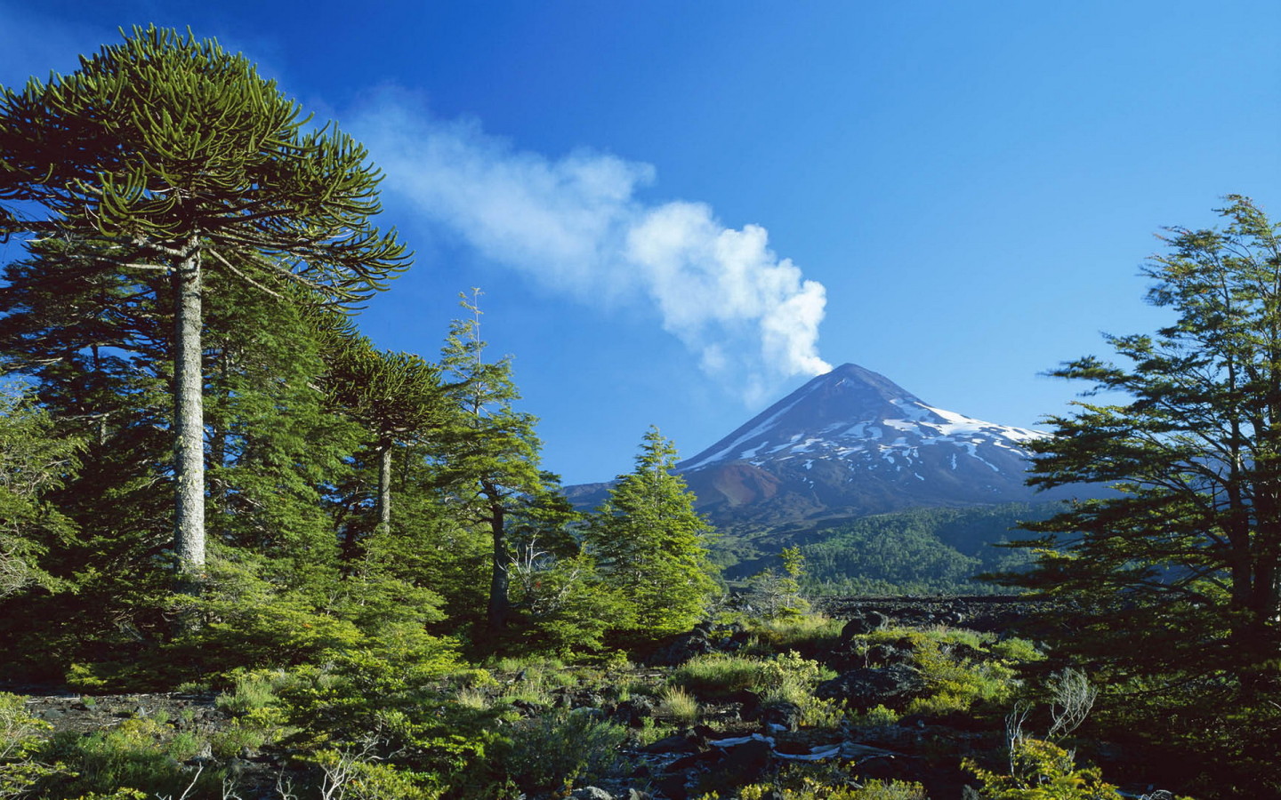 Desktop Background Wallpaper Nature Mountains Smoking Volcano