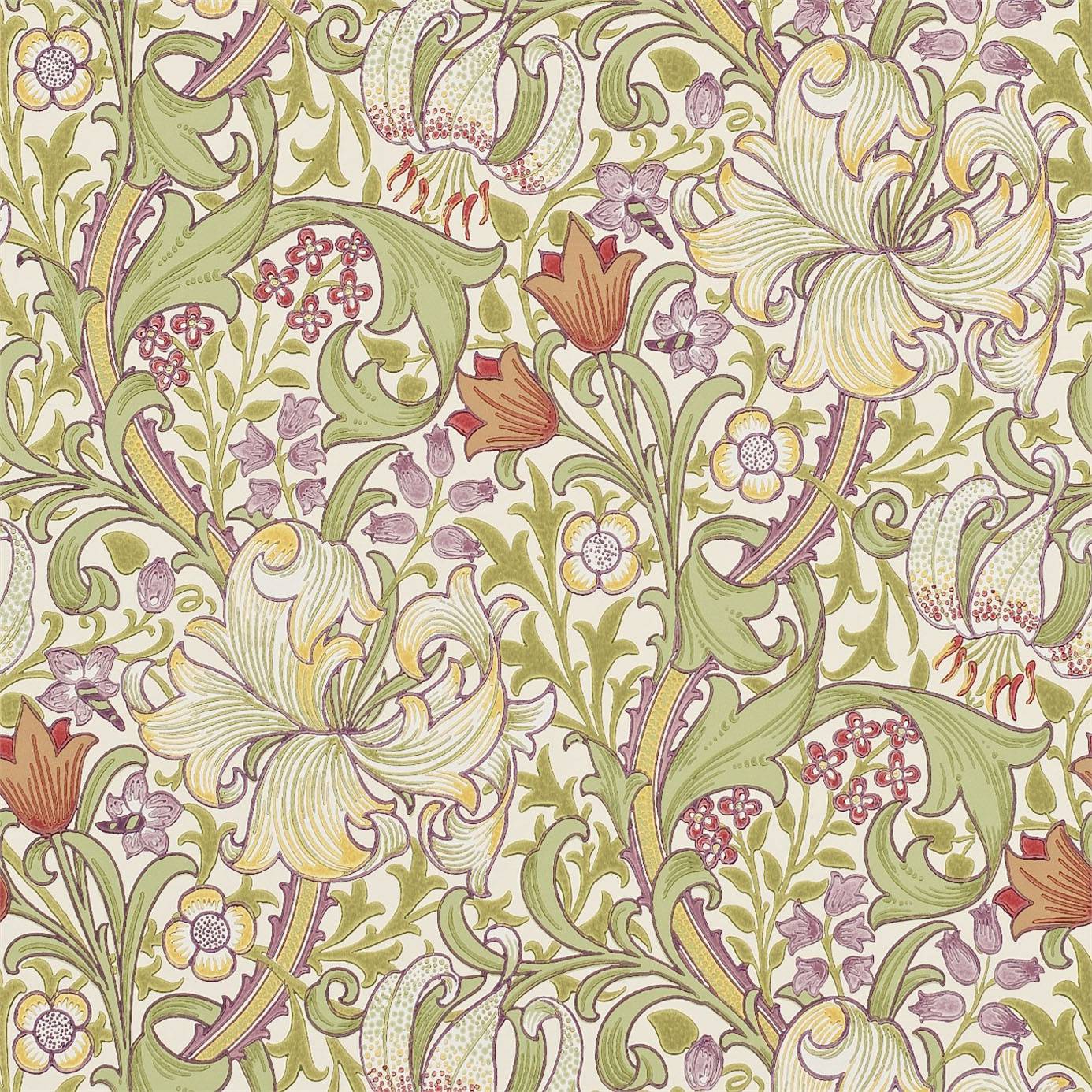 William Morris Co Archive Wallpaper Golden Lily Olive