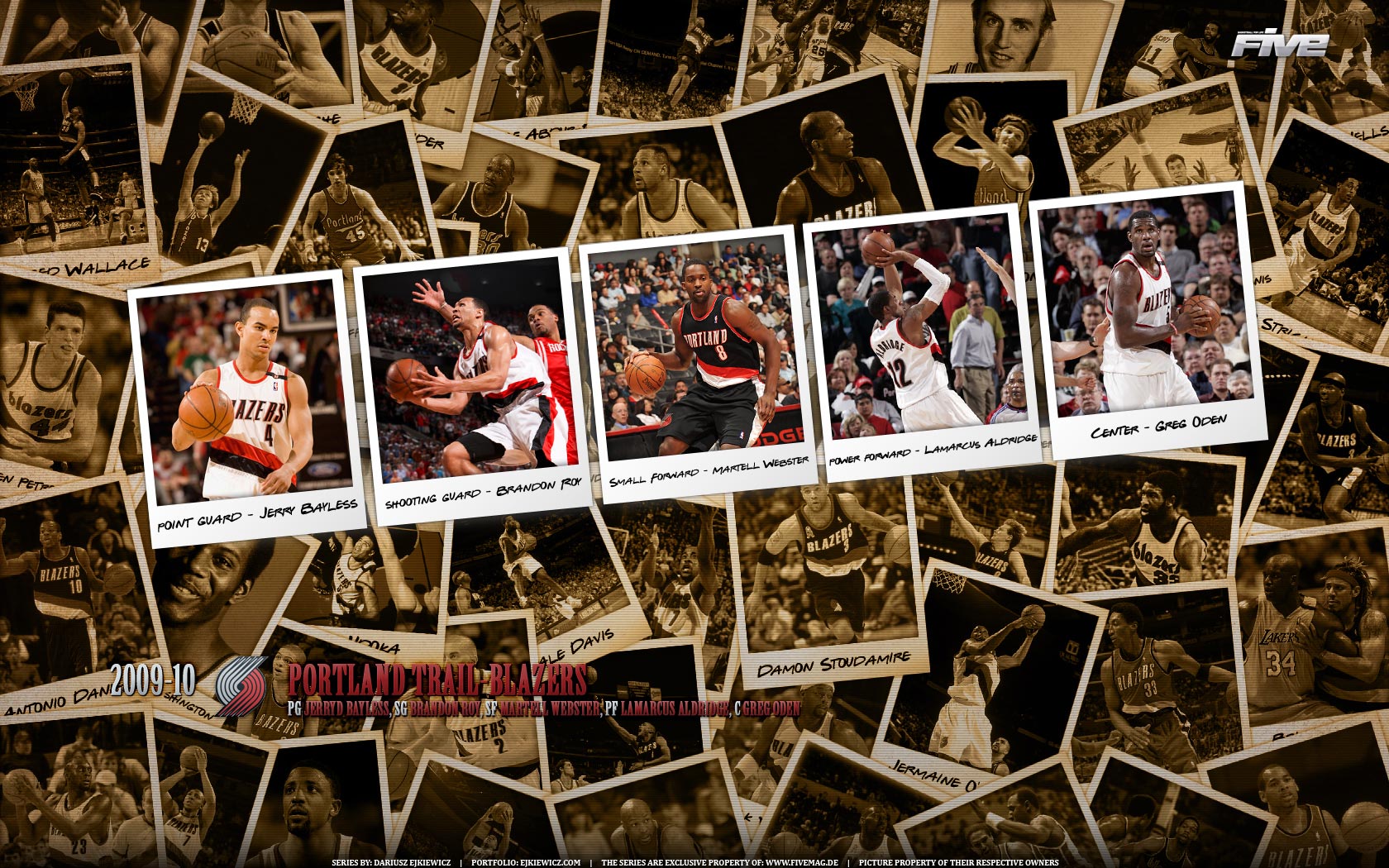 Portland Trailblazers Polaroid Widescreen Wallpaper Basketball