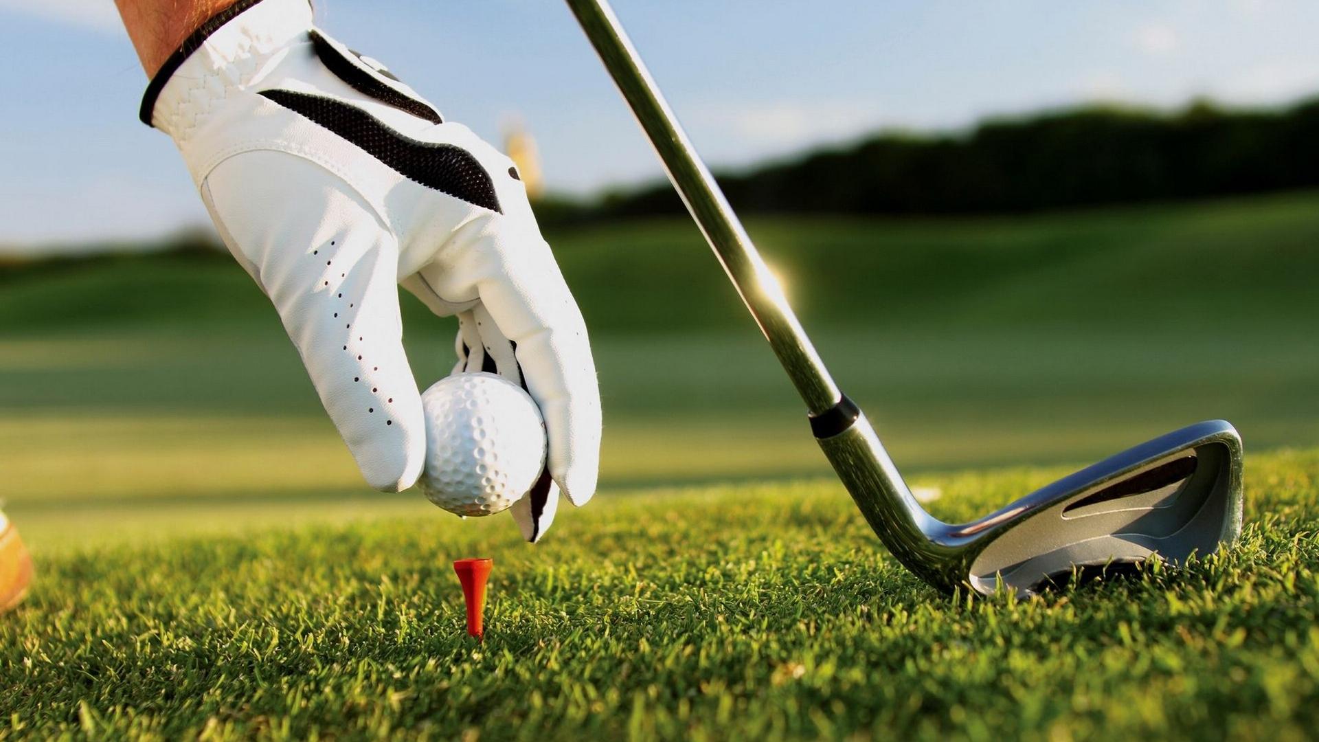 Golf Ball Club Hand Glove Grass Wallpaper Desktop HD