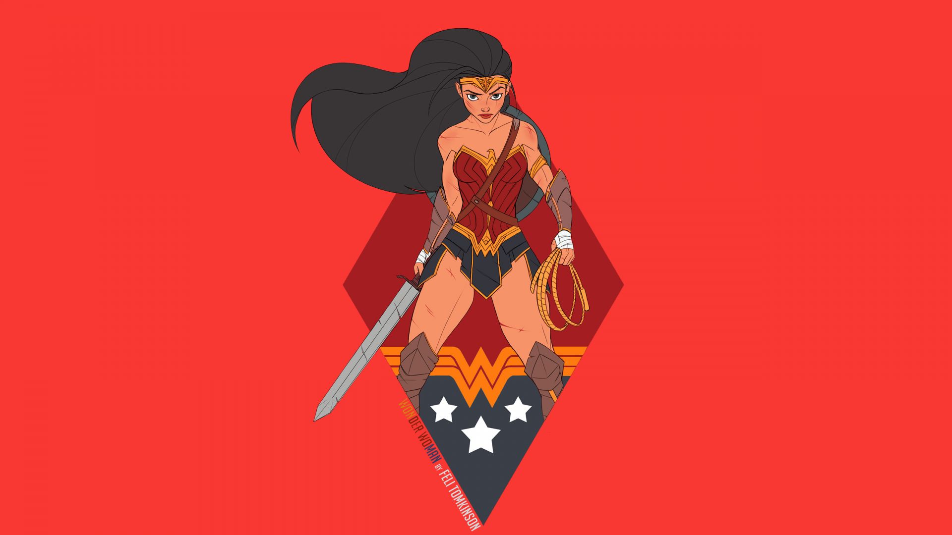 Desktop Wallpaper Wonder Woman Minimal Dc Ics Superhero Fan