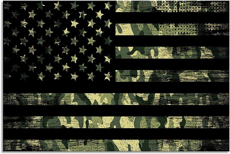 Amazon Camouflage American Flag S Wall Art Military