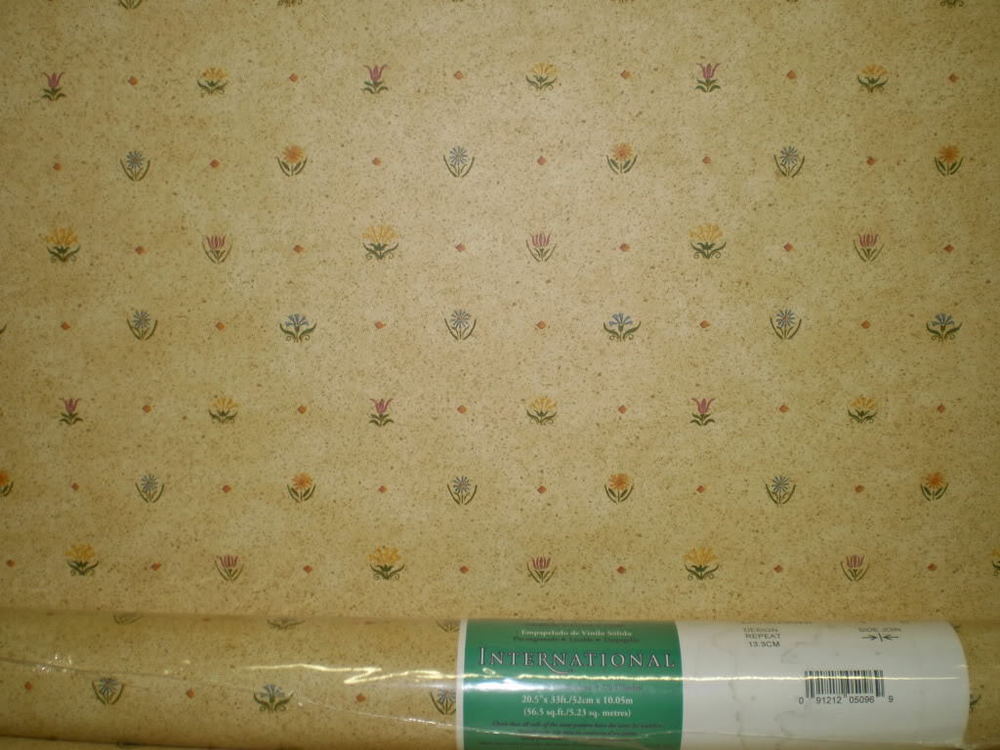 Small Print Country Flowers on Custard Yellow Wallpaper Pattern