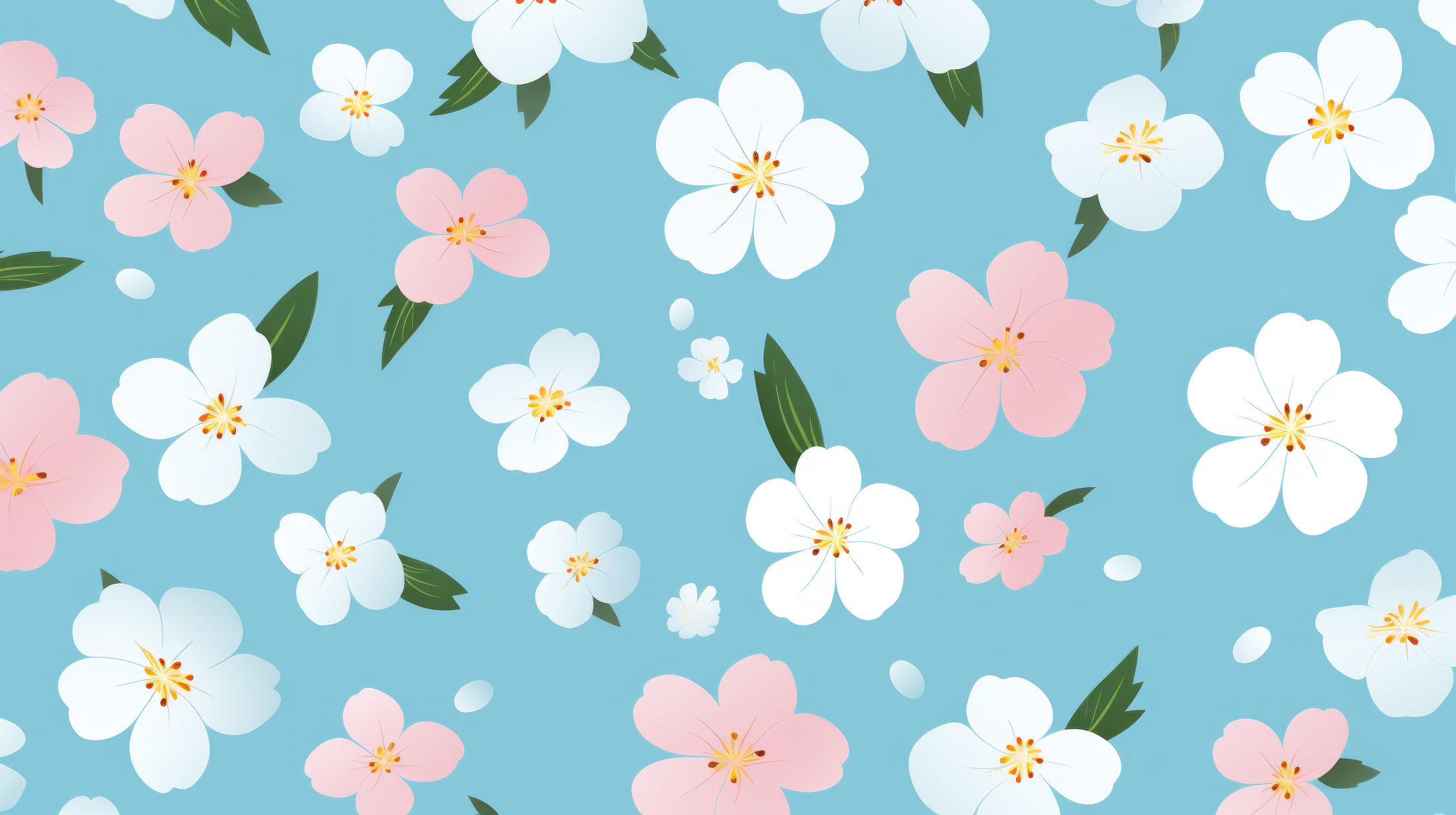 Blue Aesthetic Flower Pattern Wallpaper By Patrika