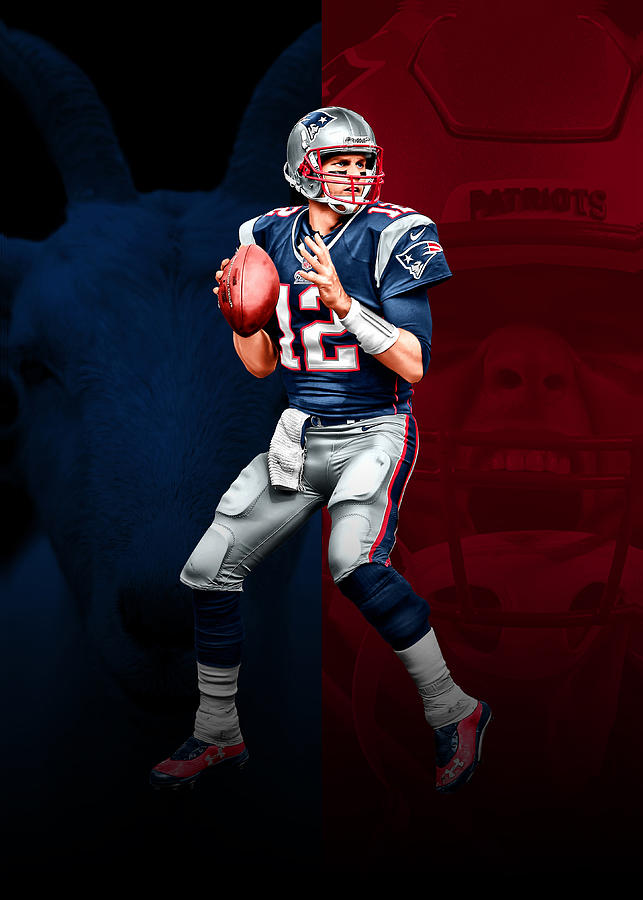 Tom Brady Goat Edition Digital Art By Ab Concepts Wallpaper