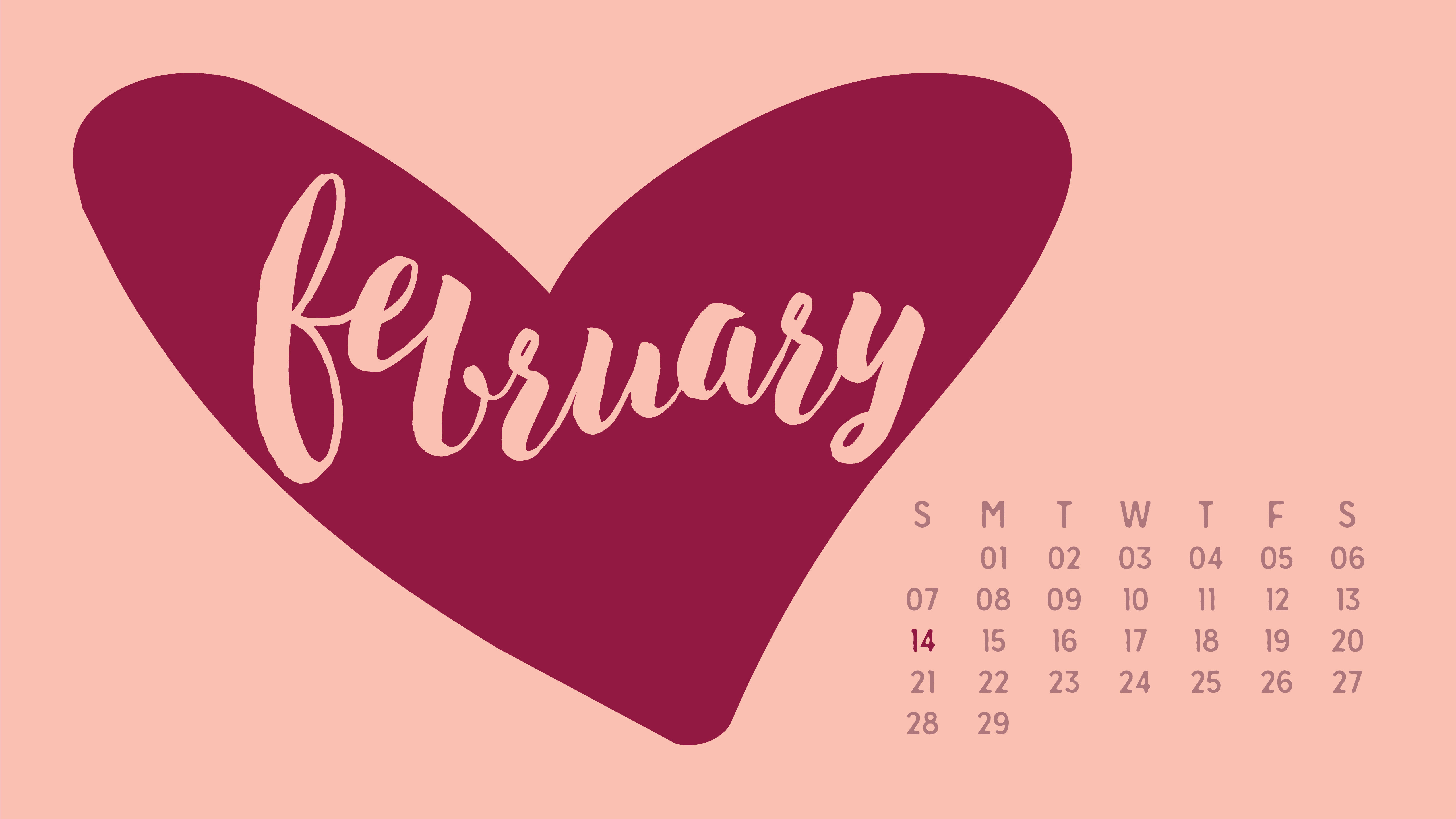 February Desktop Calendar Wallpaper Uppercase Designs