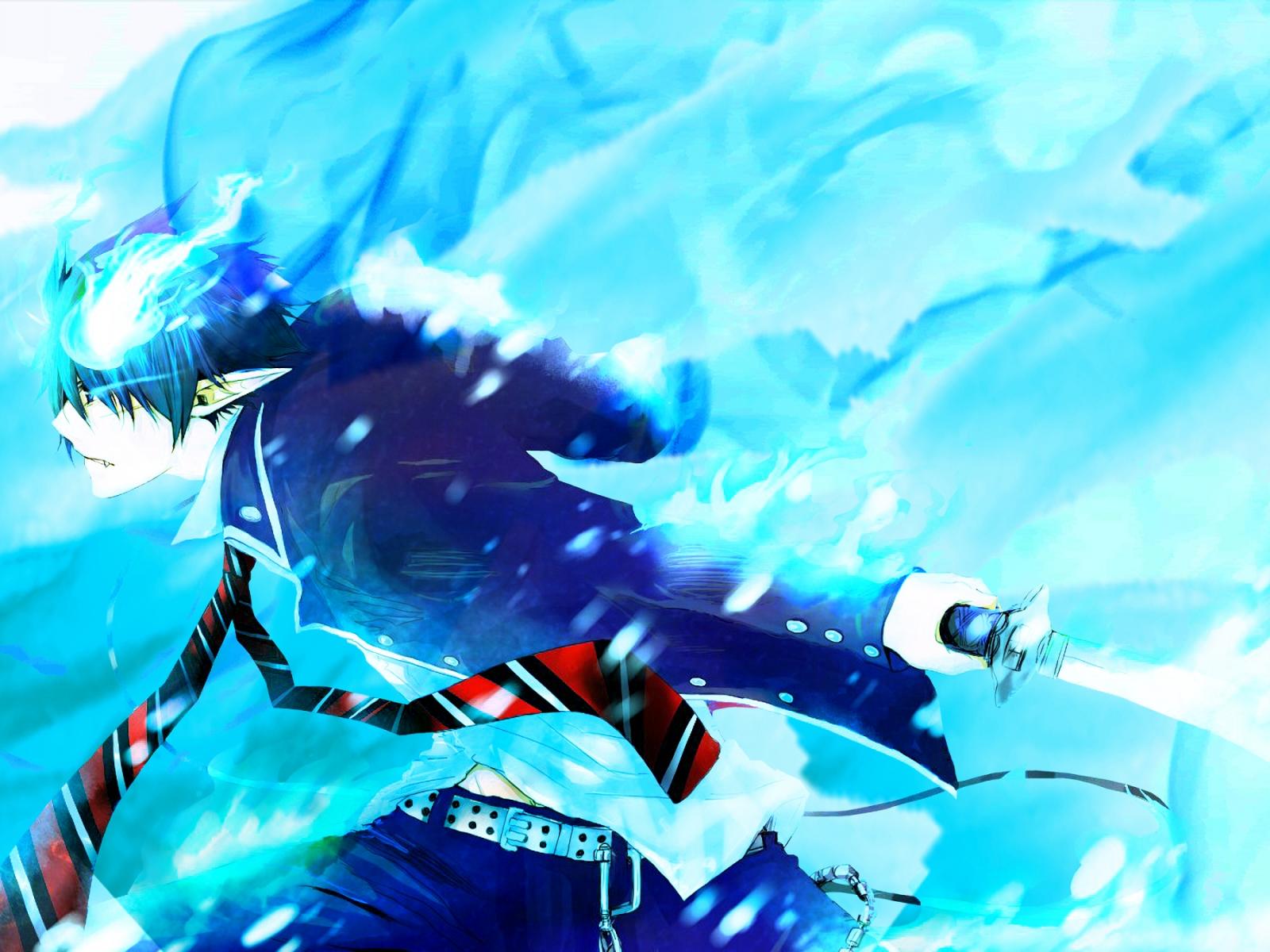 Boy Anime Blue Background Wallpaper