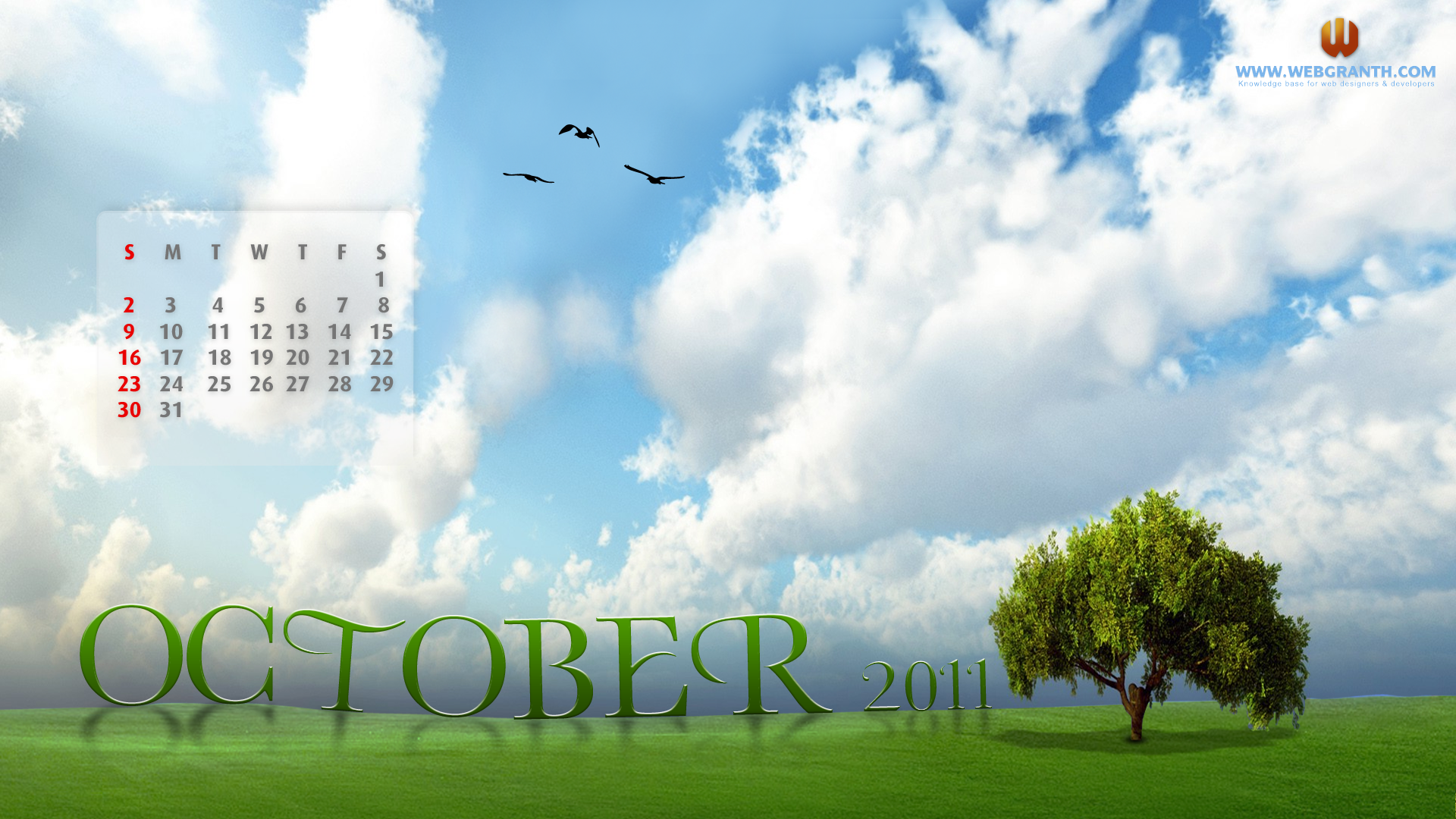 Desktop Calendar Wallpaper October Webgranth