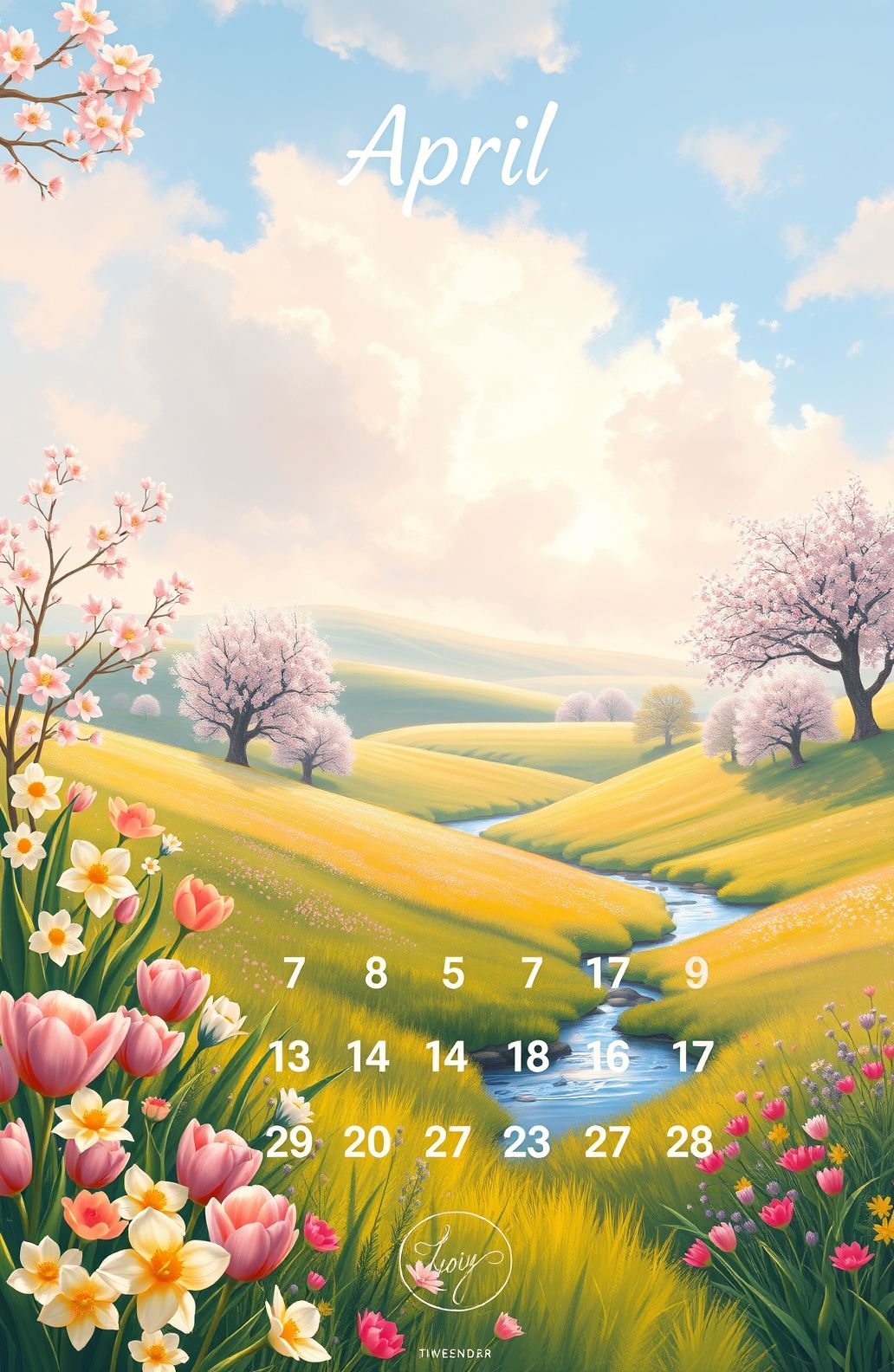 April Calendar Wallpaper