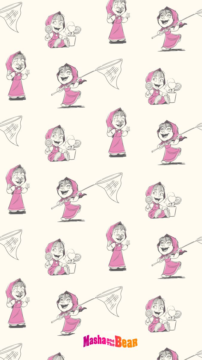 Masha And The Bear Pattern Phone Wallpaper