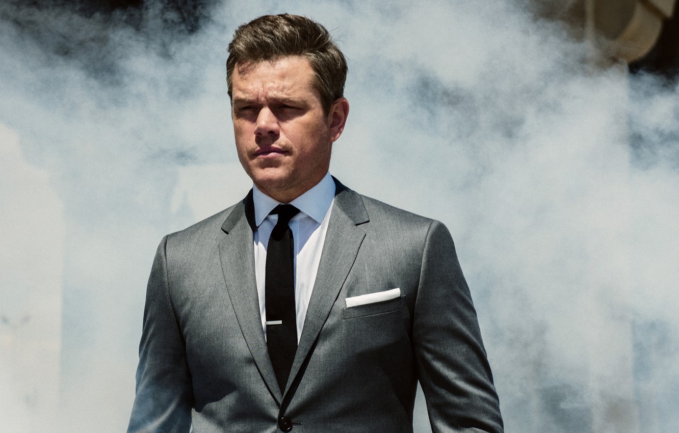 Wallpaper Smoke Costume Actor Matt Damon Photoshoot
