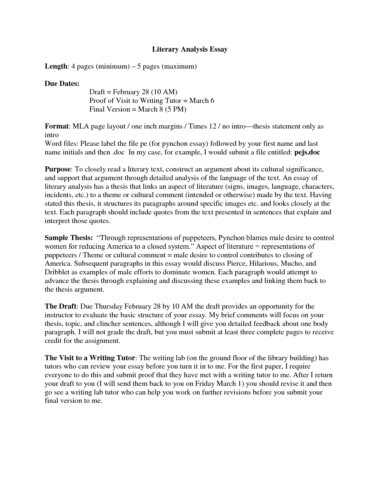 purdue owl literary analysis essay