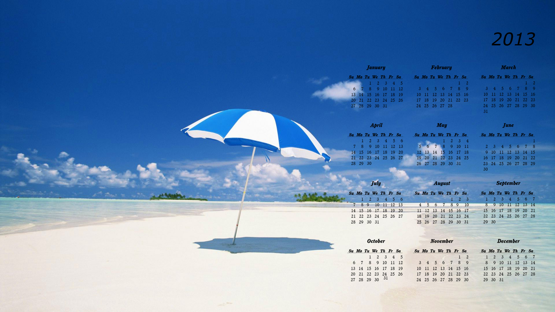 2013 calendar desktop wallpaper 2 1920x1080