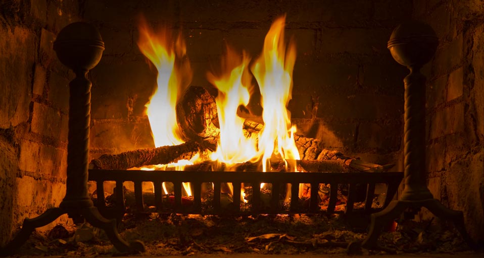 Fire In Fireplace Tetra Image Superstock