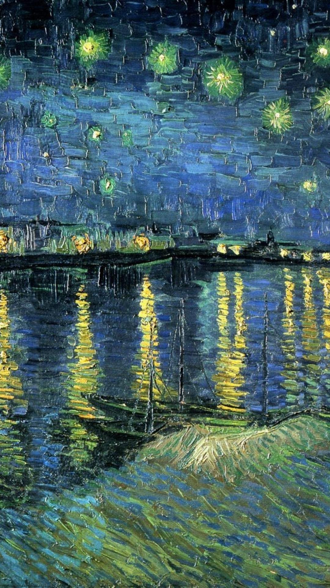 Van Gogh Starry Night Over The Rhone Wallpaper