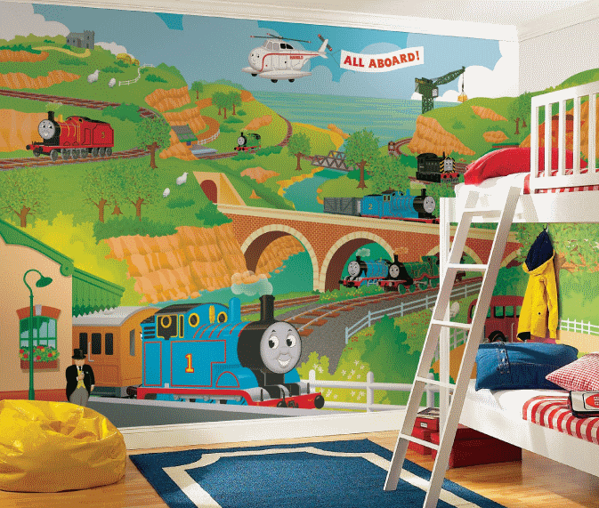 Thomas the Train Size Wallpaper Mural 9 x 15 Stickers