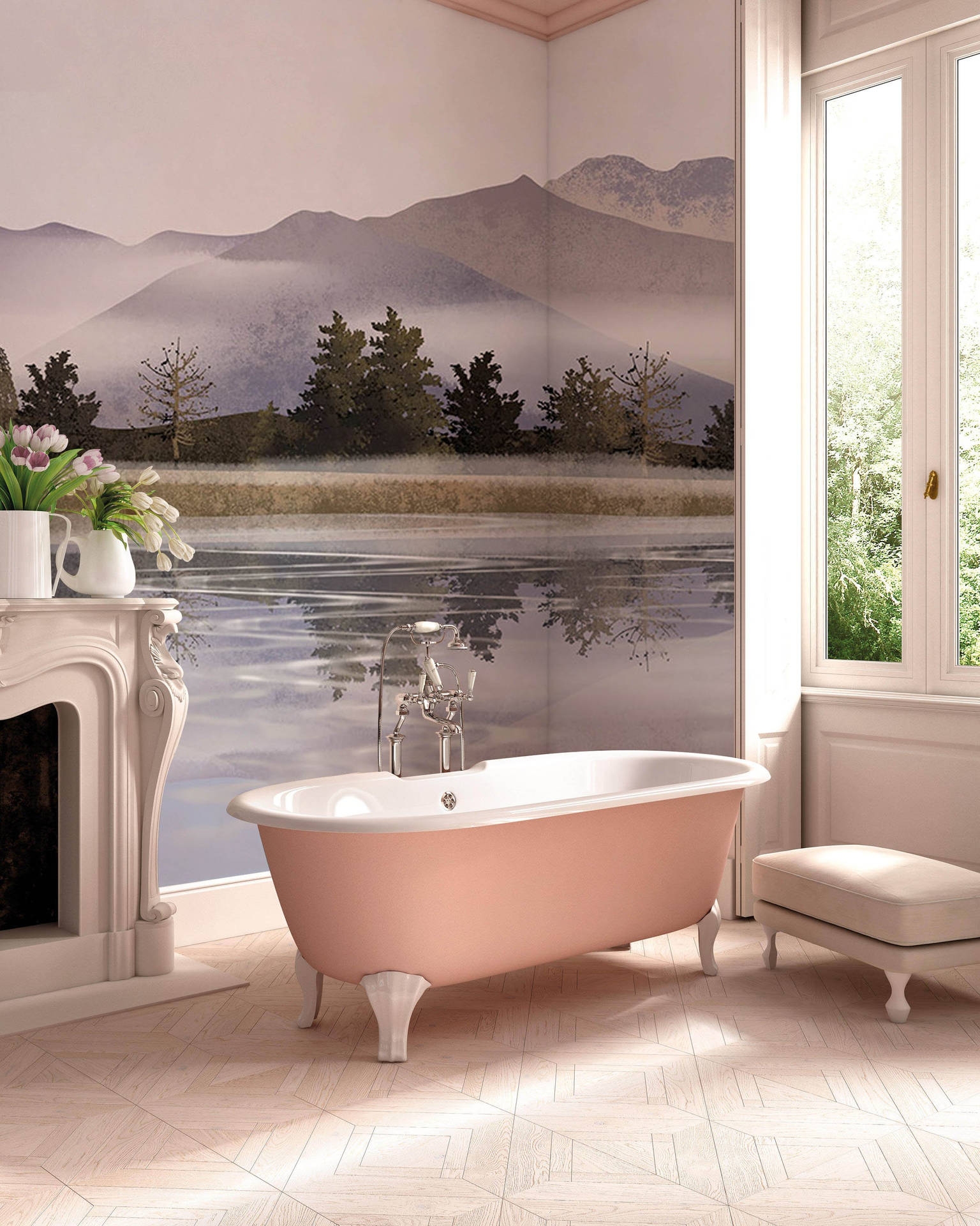 Bathtub Mountain Lake Wallpaper