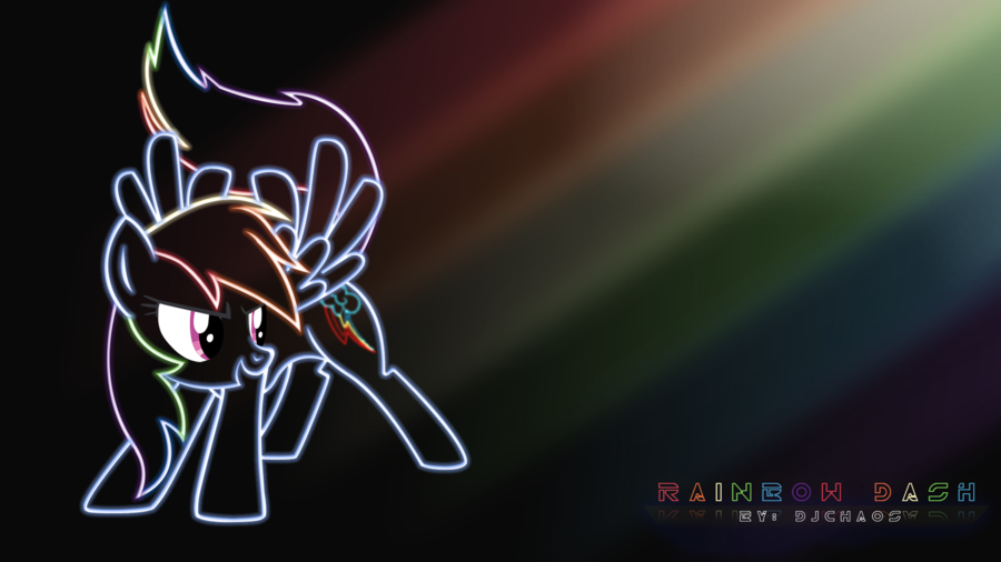 Rainbow Dash Neon Wallpaper HD By Djchaoss