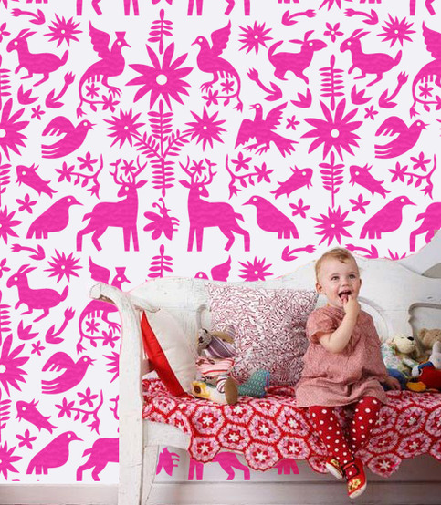 Mexican Otomi fabric textiles Allover Designer Pattern Stencil better