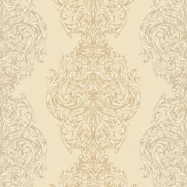 Taupe Ornate Damask Stripe Wallpaper   Wall Sticker Outlet 600x600